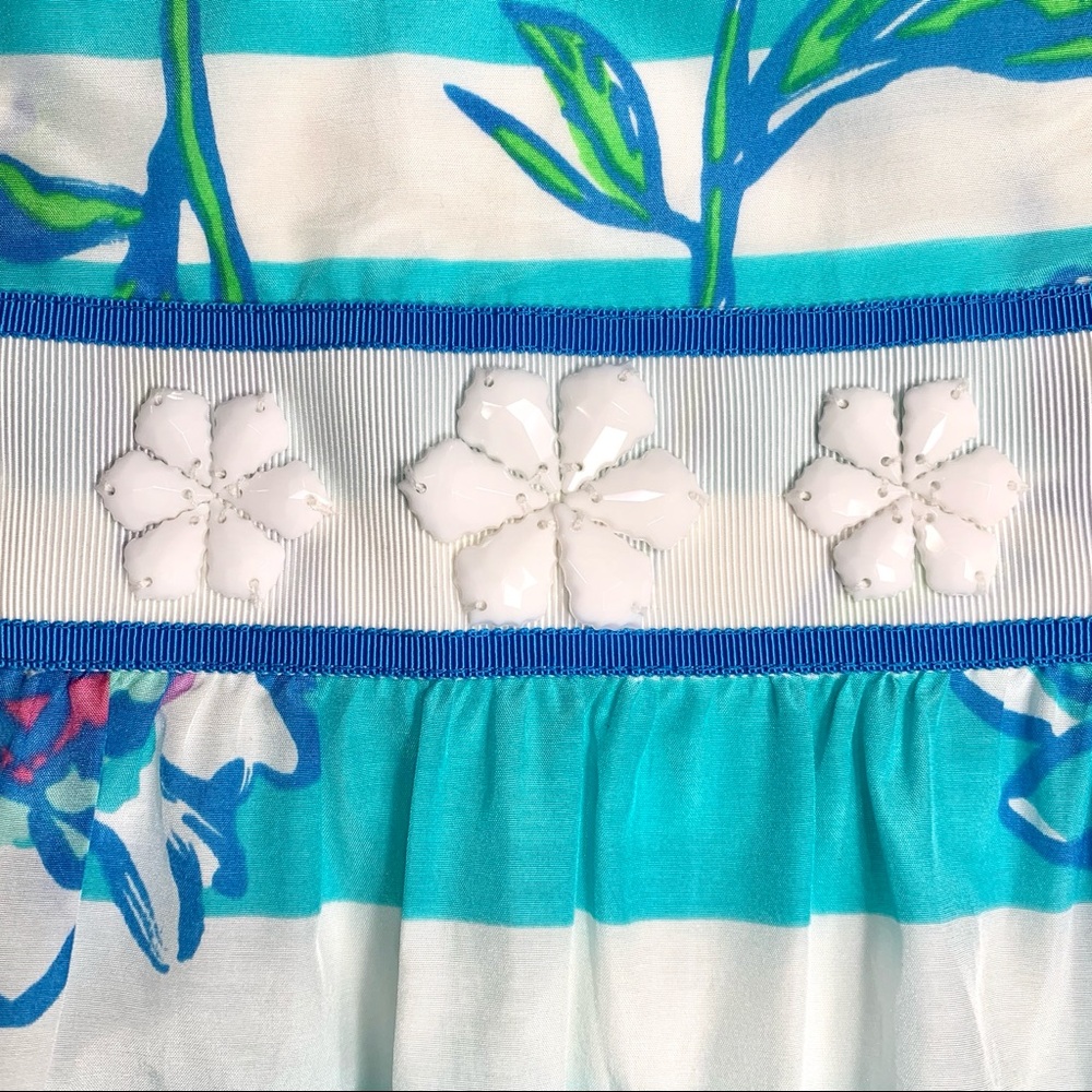 SOLD-Lilly Pulitzer Beaded Nautical Strapless Dress - Picture 5 of 10